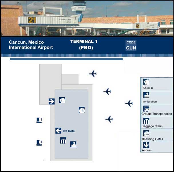 cancun airport map