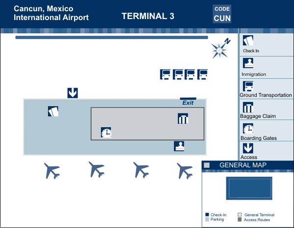 cancun airport map
